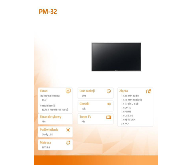 AG Neovo 31,5'' PM-32 Czarny - 1460701 - zdjęcie 2